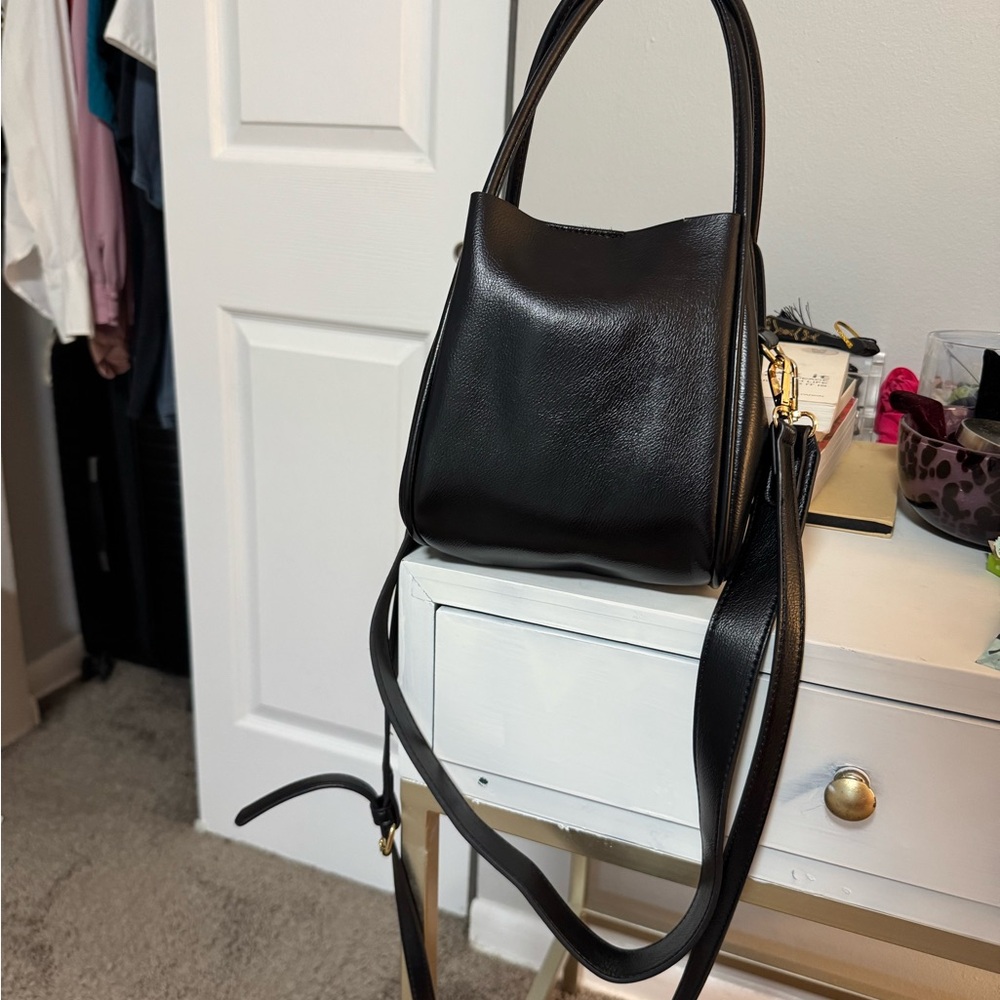 Anthropologie Black Shoulder Bag with Minimalist Design